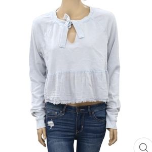 Free people Medium blue cropped babydoll